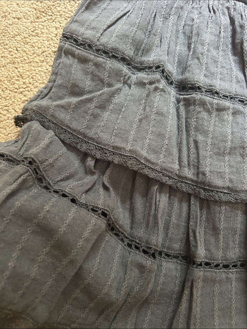American Eagle Outfitters grey Tiered Two-Piece Skirt/top Set - Picture 3 of 7
